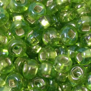 2/0 Czech Seed Bead Silver Lined Light Olivine AB