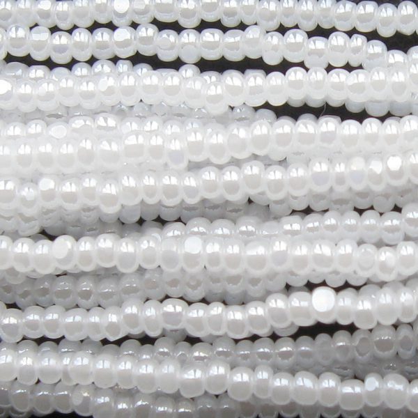 13/0 Czech Charlotte Cut Seed Bead, Ceylon White