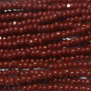 13/0 Czech Charlotte Cut Seed Bead, Opaque Brick Brown