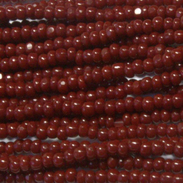 13/0 Czech Charlotte Cut Seed Bead, Opaque Brick Brown