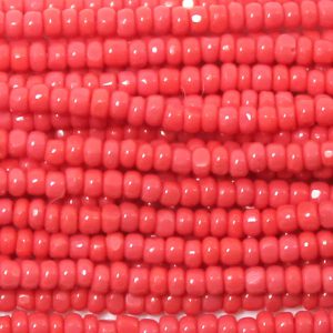 Czech Charlotte Cut Seed Bead, Opaque Pink Coral