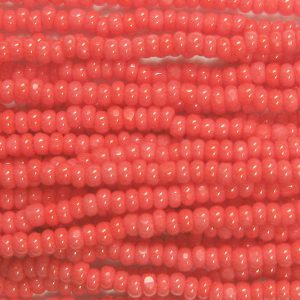 13/0 Czech Charlotte Cut Seed Bead, Opaque Coral