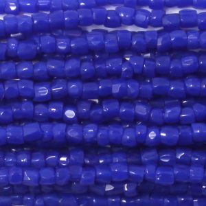 12/0 Czech Three Cut Seed Bead, Opaque Navy Blue