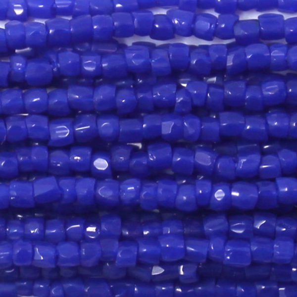 12/0 Czech Three Cut Seed Bead, Opaque Navy Blue