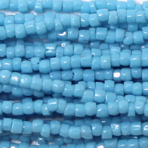 12/0 Czech Three Cut Seed Bead, Opaque Sky Blue