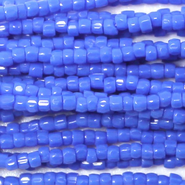 12/0 Czech Three Cut Seed Bead, Opaque Sapphire Blue