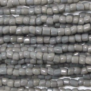 12/0 Czech Three Cut Seed Bead, Opaque Grey