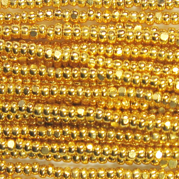 11/0 Czech Charlotte/True Cut Seed Bead, 24K Gold Electroplated over Glass