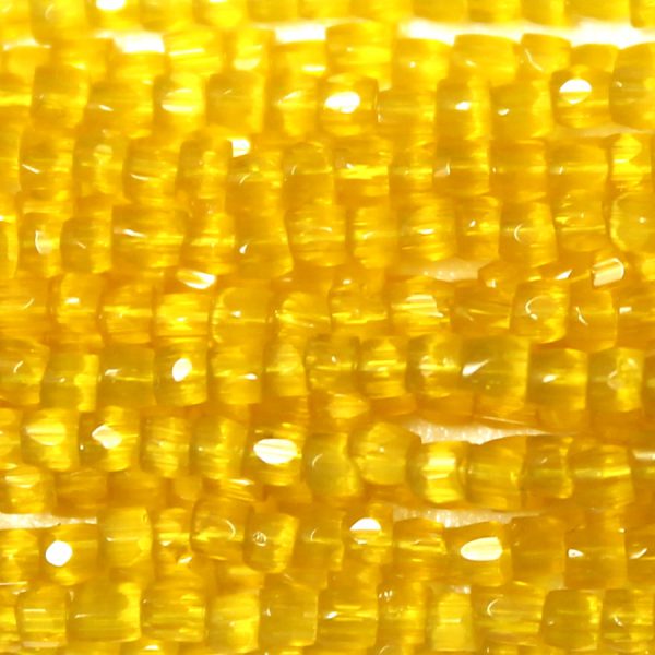 12/0 Czech Three Cut Seed Bead, Yellow Satin