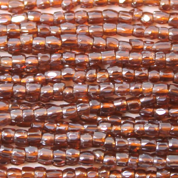 12/0 Czech Three Cut Seed Bead, Transparent Smoke Topaz Luster