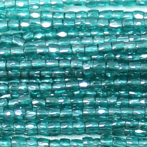 12/0 Czech Three Cut Seed Bead, Transparent Aqua Green Luster