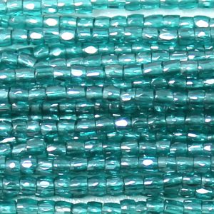 12/0 Czech Three Cut Seed Bead, Transparent Aqua Green Luster