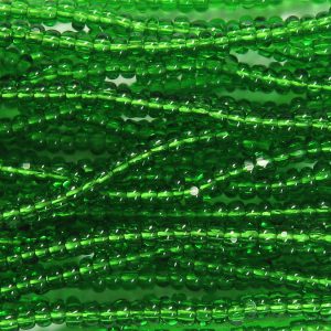 13/0 Czech Charlotte Cut Seed Bead, Transparent Kelly Green