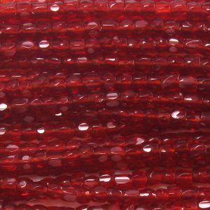 12/0 Czech Three Cut Seed Bead, Transparent Garnet