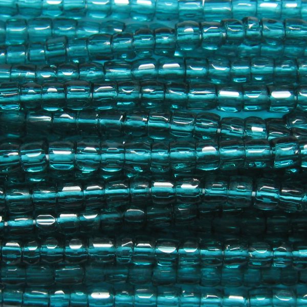 12/0 Czech Three Cut Seed Bead, Transparent Emerald Green