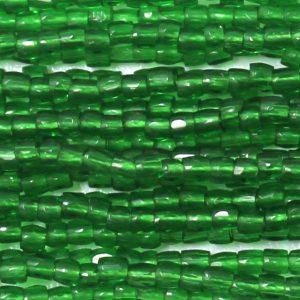 12/0 Czech Three Cut Seed Bead, Transparent Kelly Green