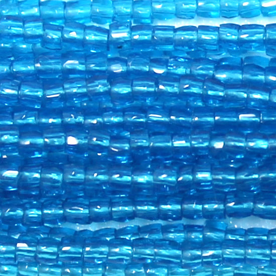12/0 Czech Three Cut Seed Bead, Transparent Aqua Blue