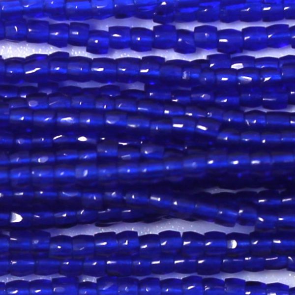 12/0 Czech Three Cut Seed Bead, Transparent Cobalt Blue