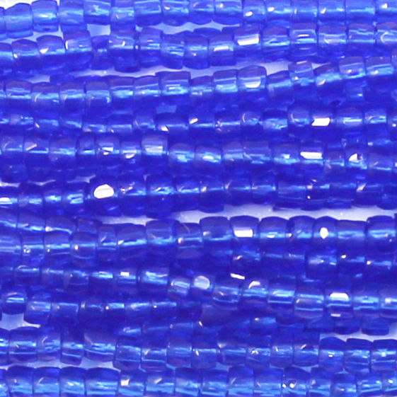 12/0 Czech Three Cut Seed Bead, Transparent Sapphire Blue