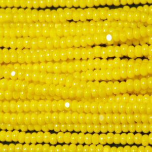 Czech Charlotte Cut Seed Bead, Opaque Corn Yellow AB