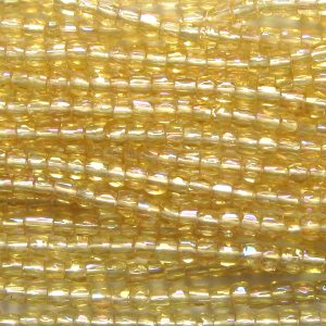 12/0 Czech Three Cut Seed Bead, Transparent Light Topaz AB