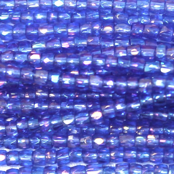 12/0 Czech Three Cut Seed Bead, Transparent Sapphire AB
