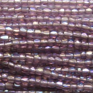 12/0 Czech Three Cut Seed Bead, Transparent Light Amethyst AB