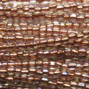 12/0 Czech Three Cut Seed Bead, Copper Lined Crystal AB