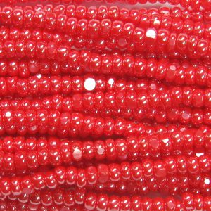 13/0 Czech Charlotte Cut Seed Bead, Opaque Light Red Luster