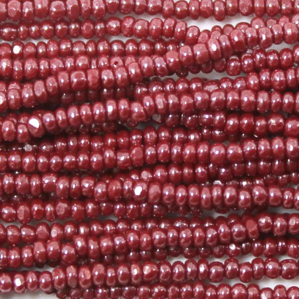 11/0 Czech Charlotte/True Cut Seed Bead, Opaque Maroon Luster