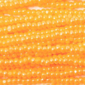 8/0 Czech Charlotte/True Cut Seed Bead, Opaque Orange Luster