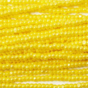 Czech Charlotte Cut Seed Bead, Opaque Corn Yellow Luster