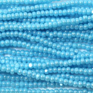 Czech Charlotte Cut Seed Bead Opaque Baby Blue Luster