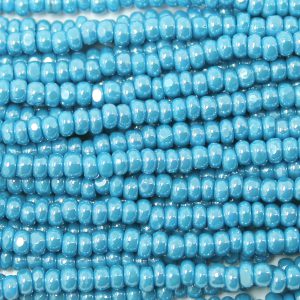 Czech Charlotte/True Cut Seed Bead, Opaque Dark Blue Turquoise Luster