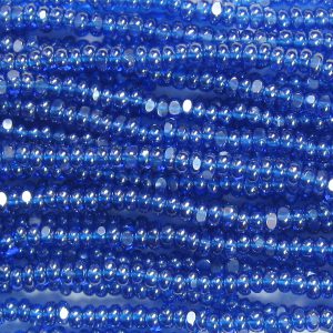 13/0 Czech Charlotte Cut Seed Bead, Transparent Capri Blue Luster