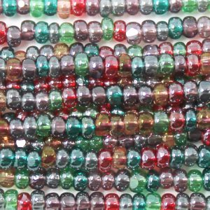 8/0 Czech Charlotte/True Cut Seed Bead, Transparent Luster Mix