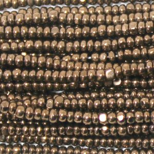 13/0 Czech Charlotte Cut Seed Bead, Metallic Light Bronze