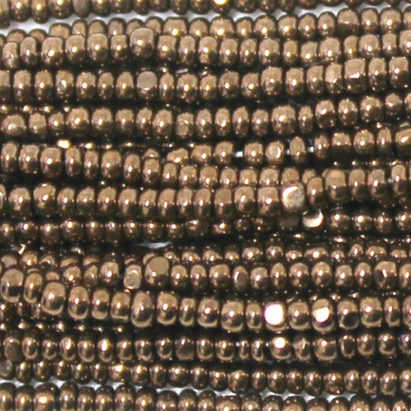 13/0 Czech Charlotte Cut Seed Bead, Metallic Light Bronze