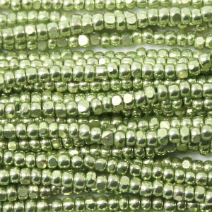 13/0 Czech Charlotte Cut Seed Bead, Terra Galvanized Olive Green