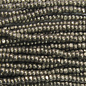 13/0 Czech Charlotte Cut Seed Bead, Terra Galvanized Metallic Steel