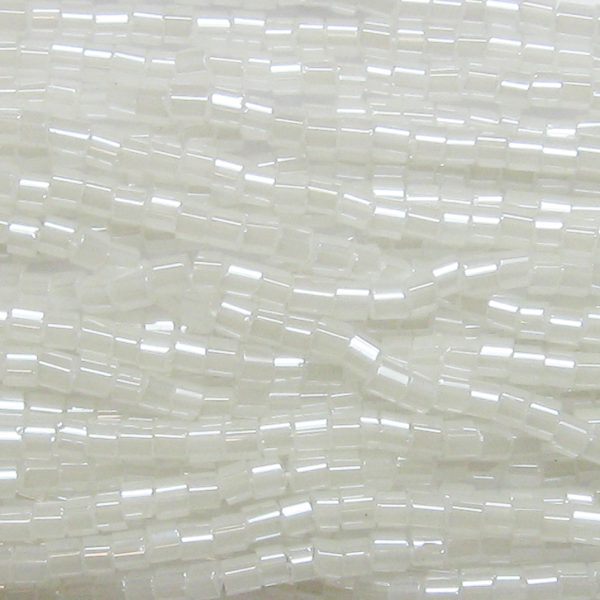 8/0 Czech Two Cut Seed Bead, Ceylon White