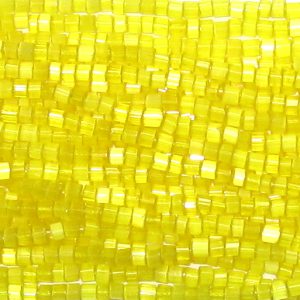 8/0 Czech Two Cut Seed Bead, Yellow Satin