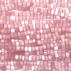 8/0 Czech Two Cut Seed Bead, Rose Satin Tint