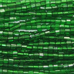 8/0 Czech Two Cut Seed Bead, Transparent Dark Kelly Green