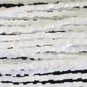 8/0 Czech Two Cut Seed Bead, Opaque White Luster