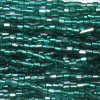 8/0 Czech Two Cut Seed Bead, Silver Lined Emerald Green