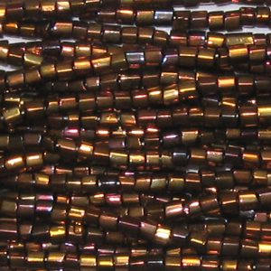 8/0 Czech Two Cut Seed Bead, Metallic Dark Copper