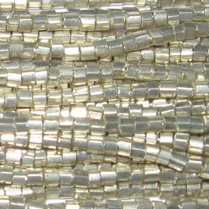 8/0 Czech Two Cut Seed Bead, Metallic Galvanized Silver