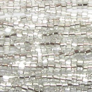 8/0 Czech Two Cut Seed Bead, Silver Lined Crystal