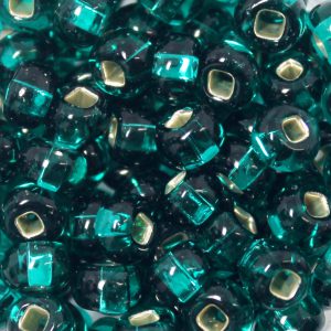 2/0 Czech Seed Bead Silver Lined Emerald Green 